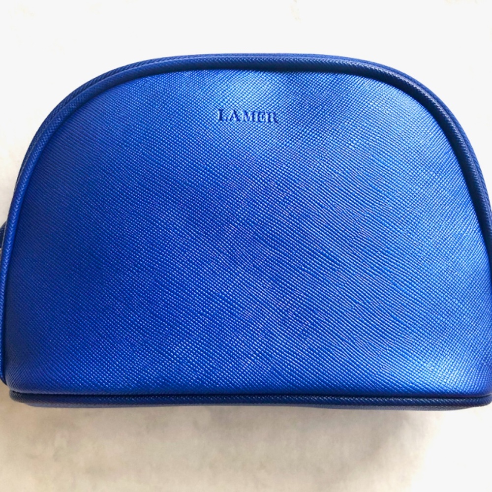 La Mer Authentic Metallic Blue Makeup Bag x 2
